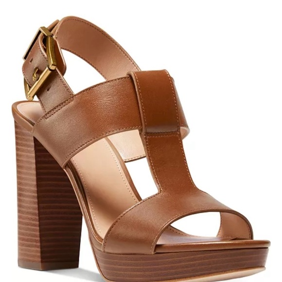 Michael Kors T-strap Slingback Platform Sandals - Picture 1 of 8